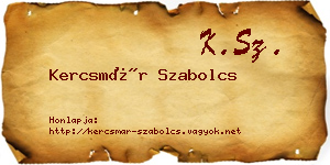 Kercsmár Szabolcs névjegykártya