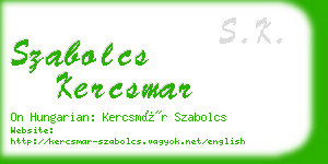 szabolcs kercsmar business card